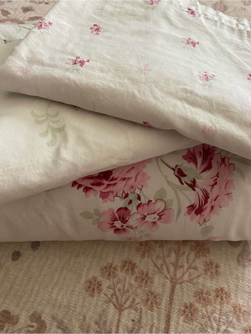 Shabby Chic Pink Floral Cotton Duvet Cover Set
